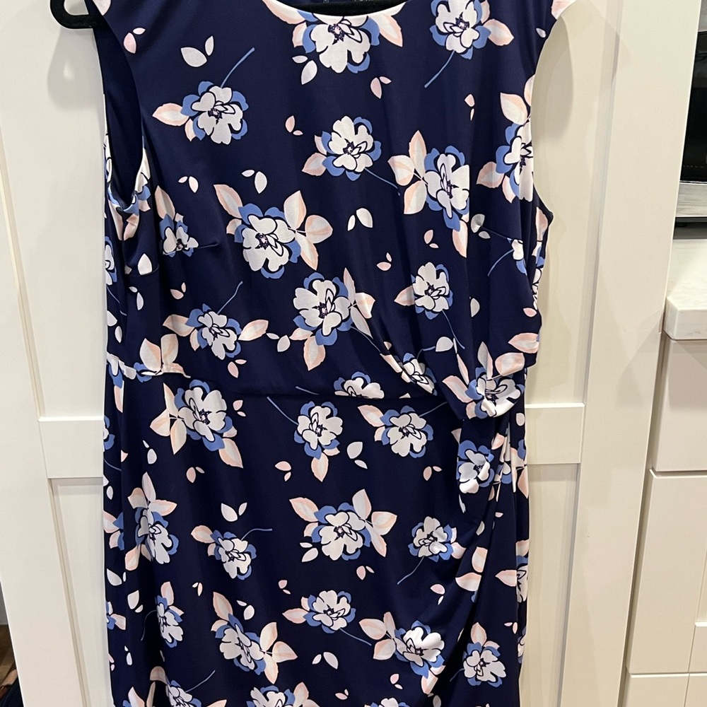 Navy blue background floral dress